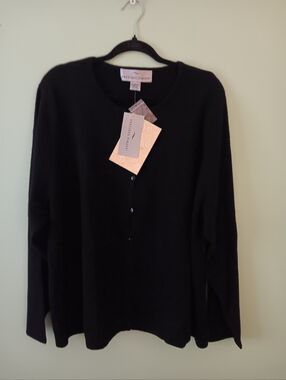 Nwt QVC Wonen's Black Chasmere Cardigan